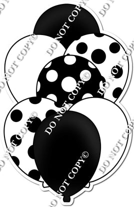 Flat Black & White Polka Dot Balloon Bundle
