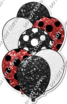 Sparkle Black & Red Polka Dot Balloon Bundle