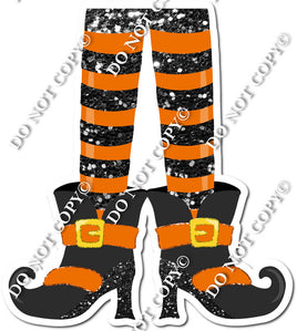 Pair of Orange Sparkle Witch Legs w/ Variants