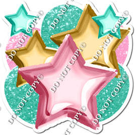 Mint, Pink, Gold, Balloon & Star Bundle