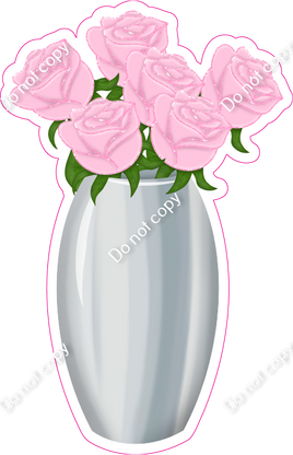 Mini - Vase of Roses - Baby Pink w/ Variant