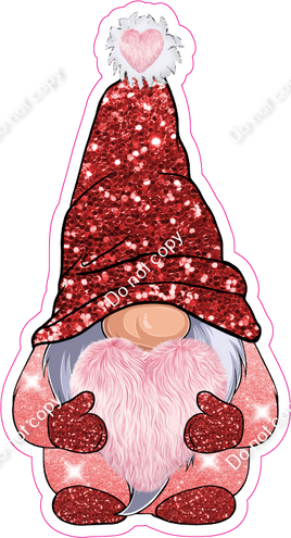 Mini - Gnome Holding Pink Fluffy Heart w/ Variant