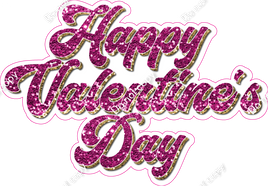 Mini - Pink & Gold Happy Valentines Day Statement w/ Variant