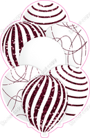 Mini - White Balloon w/ Burgundy Sparkle Accent w/ Variants