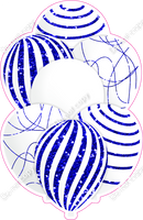 Mini - White Balloon w/ Blue Sparkle Accent w/ Variant