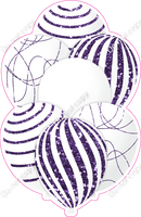 Mini - White Balloon w/ Purple Sparkle Accent w/ Variant