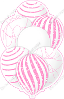 Mini - White Balloon w/ Baby Pink Sparkle Accent w/ Variant