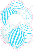 Mini - White Balloon w/ Baby Blue Sparkle Accent w/ Variant