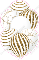 Mini - White Balloon w/ Gold Sparkle Accent w/ Variant