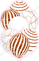 Mini - White Balloon w/ Orange Sparkle Accent w/ Variant