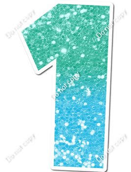 30" Individuals - Mint / Baby Blue Ombre Sparkle