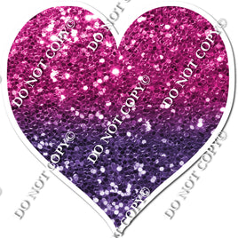 Sparkle - Hot Pink & Purple Ombre Heart