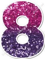 LG 18" Individuals - Hot Pink / Purple Ombre Sparkle