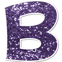18" KG Individual Purple Sparkle - Alphabet Pieces