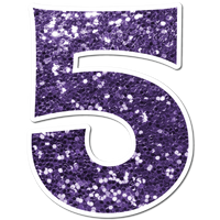 18" KG Individual Purple Sparkle - Numbers, Symbols & Punctuation