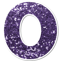 18" KG Individual Purple Sparkle - Numbers, Symbols & Punctuation