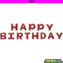 18" KG 13 pc Red Sparkle - Happy Birthday Set
