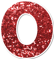 23.5" KG Individual Red Sparkle - Numbers, Symbols & Punctuation