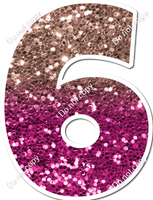 LG 12" Individuals - Rose Gold / Hot Pink Ombre Sparkle