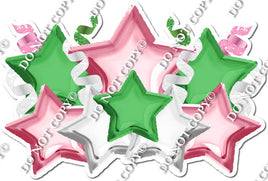 Foil Star Panel - Baby Pink, Lime, & White Star Panel