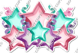 Foil Star Panel - Baby Pink, Mint, Lavender Star Panel