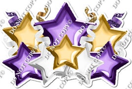 Foil Star Panel - Purple, Gold, & White Star Panel