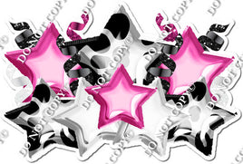 Foil Star Panel - Hot Pink, Cow, & White Star Panel