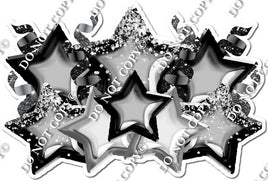 Foil Star Panel - Black Silver, Silver, Black Star Panel