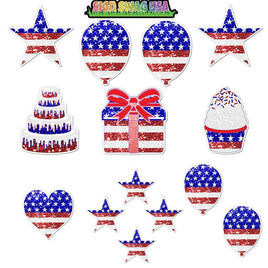 14 pc - Flair Set - Sparkle American Flag