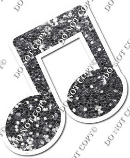 Silver Sparkle Slanted Beamed Eighth Music Note w/ Variants