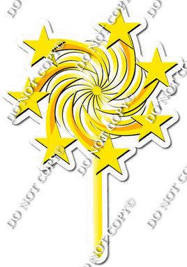 Flat - Yellow - Spinning Star Wand w/ Variants