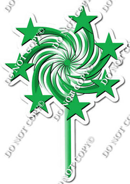 Flat - Green - Spinning Star Wand w/ Variants
