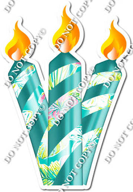 Sparkle - Teal Floral - Candle Bundle Style 2 w/ Variants