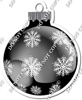 Flat Black - Snowflakes - Christmas Ornament / Ball w/ Variants