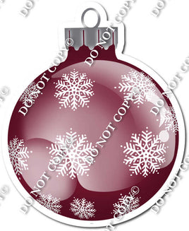 Flat Burgundy - Snowflakes - Christmas Ornament / Ball w/ Variants