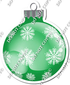 Flat Green - Snowflakes - Christmas Ornament / Ball w/ Variants