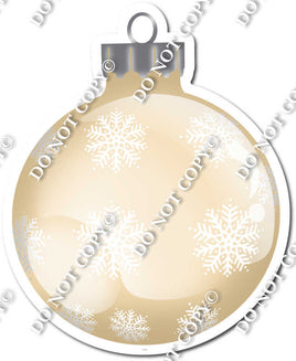 Flat Champagne - Snowflakes - Christmas Ornament / Ball w/ Variants