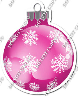 Flat Hot Pink - Snowflakes - Christmas Ornament / Ball w/ Variants