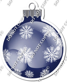 Flat Navy Blue - Snowflakes - Christmas Ornament / Ball w/ Variants