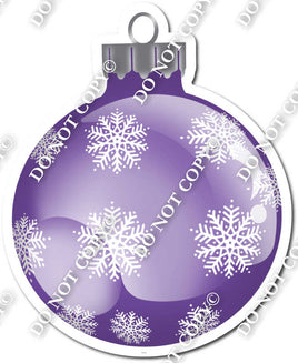 Flat Purple - Snowflakes - Christmas Ornament / Ball w/ Variants