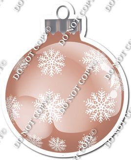 Flat Rose Gold - Snowflakes - Christmas Ornament / Ball w/ Variants