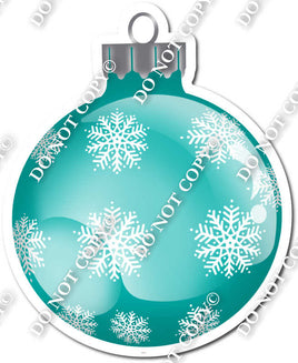 Flat Teal - Snowflakes - Christmas Ornament / Ball w/ Variants