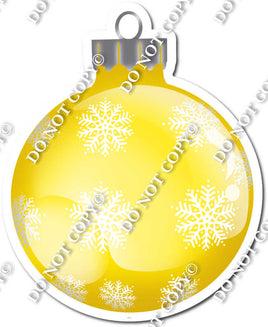 Flat Yellow - Snowflakes - Christmas Ornament / Ball w/ Variants