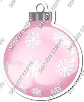 Flat Baby Pink - Snowflakes - Christmas Ornament / Ball w/ Variants
