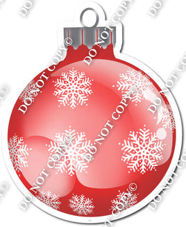 Flat Red - Snowflakes - Christmas Ornament / Ball w/ Variants