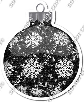 Sparkle Black - Snowflakes - Christmas Ornament / Ball w/ Variants