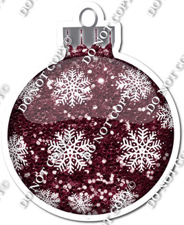 Sparkle Burgundy - Snowflakes - Christmas Ornament / Ball w/ Variants