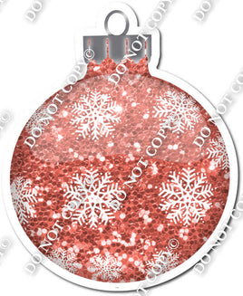 Sparkle Coral - Snowflakes - Christmas Ornament / Ball w/ Variants