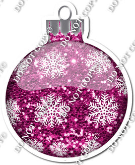 Sparkle Hot Pink - Snowflakes - Christmas Ornament / Ball w/ Variants