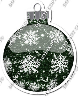 Sparkle Hunter Green - Snowflakes - Christmas Ornament / Ball w/ Variants
